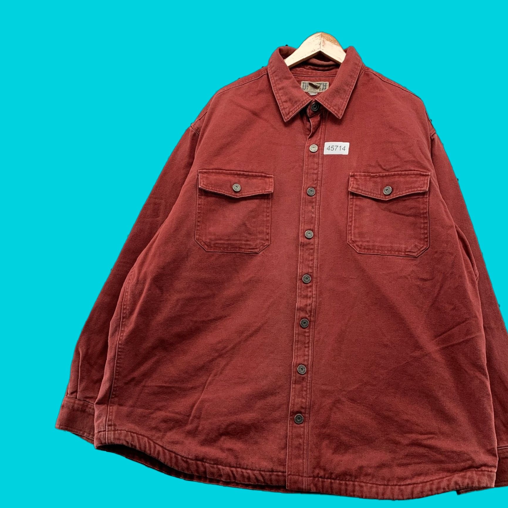 Vintage Duluth Trading Canvas Jacket Mens 2XL Red Fleece Lined Utility Workwear Jacket Size US XXL / EU 58 / 5 - 1 Thumbnail