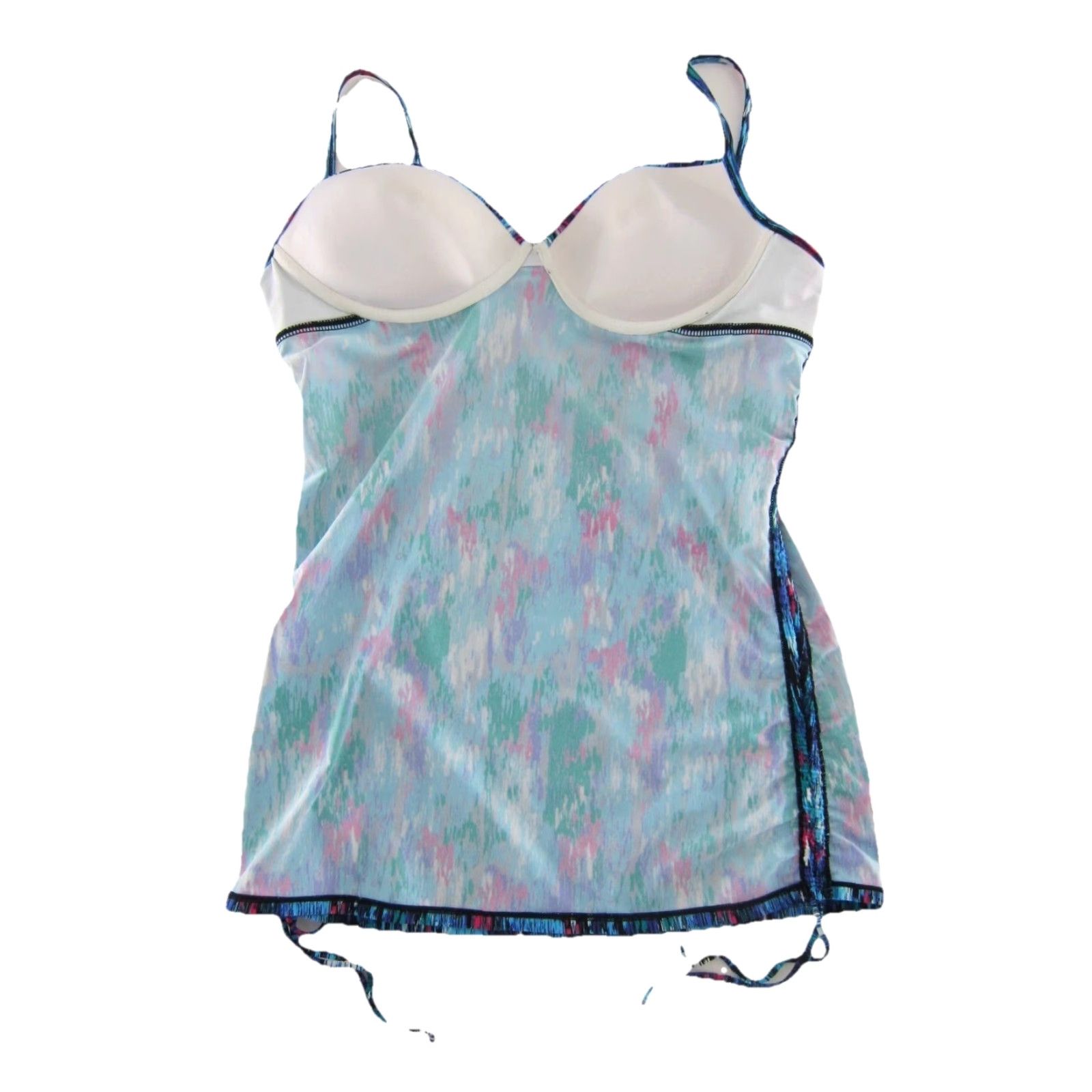 Spanx Love Your Assets Spanx Tankini Top Women XL Blue Padded Built-In Bra Geometric Tank Swim Top Beach 2000s? Size XL / US 12-14 / IT 48-50 - 4 Thumbnail