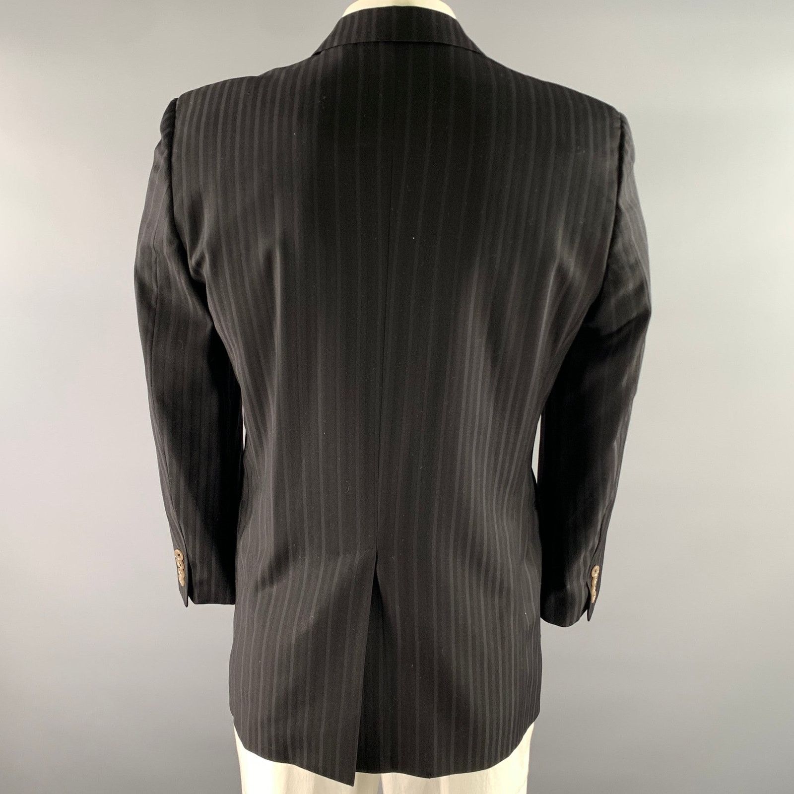 Dolce & Gabbana Dolce & Gabbana 42 Black Grey Stripe Wool Blend Sport Coat Size 42R - 4 Thumbnail