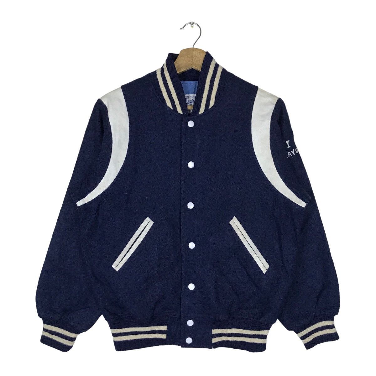 Image of Vintage Toyota Tokyo Sports Good Snap Button Jacket in Navy, Men's (Size Small)