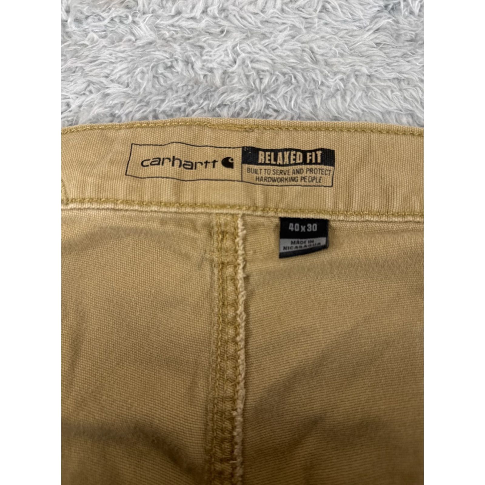 Carhartt VINTAGE Carhartt Pants Men 40 Beige Rip-Stop Cargo Relaxed Fit Rugged Flex Cotton Blend Size US 40 / EU 56 - 6 Thumbnail