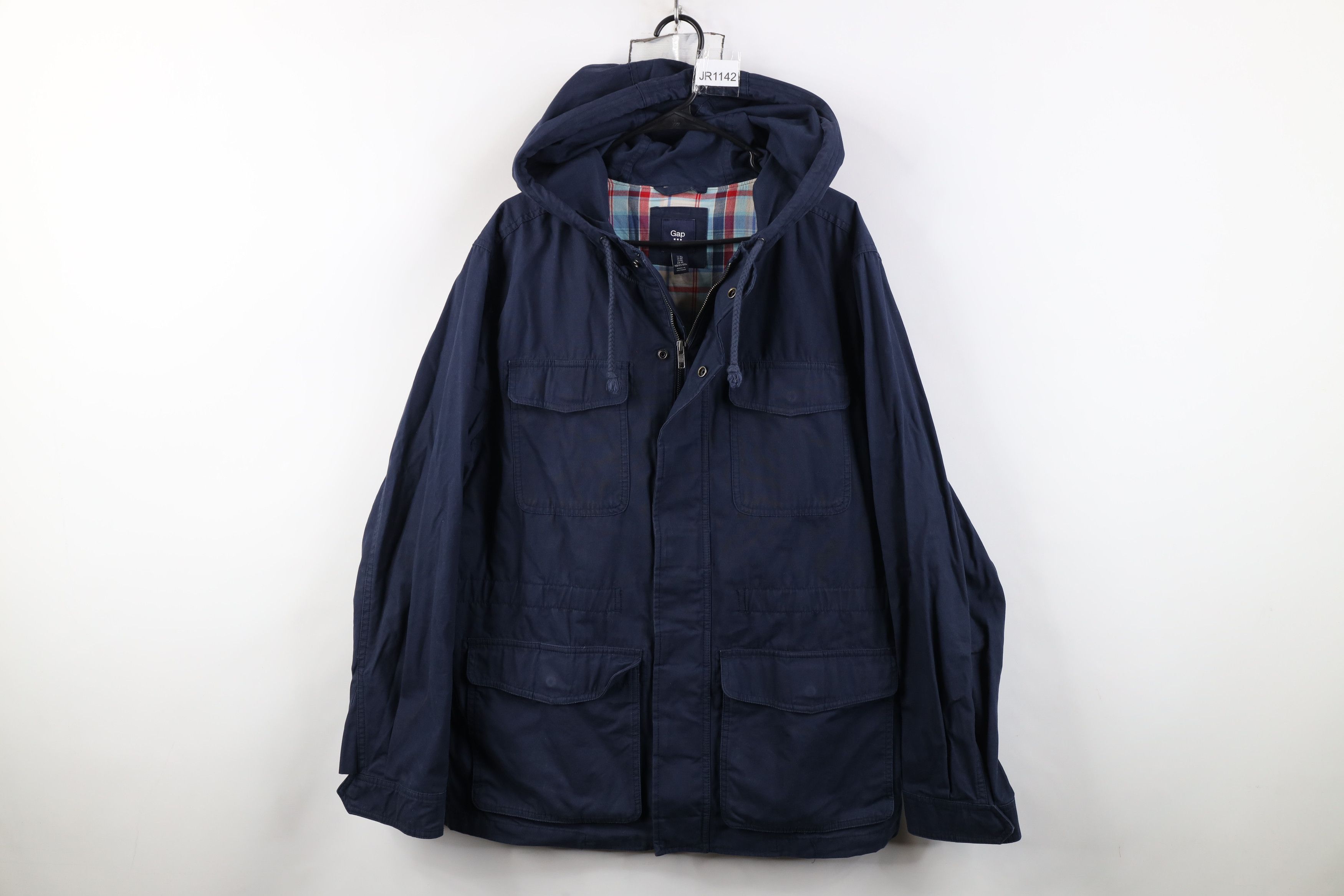 Gap Vintage Y2K Gap Heavyweight Hooded Parka Jacket Navy Blue Size US XL / EU 56 / 4 - 1 Thumbnail