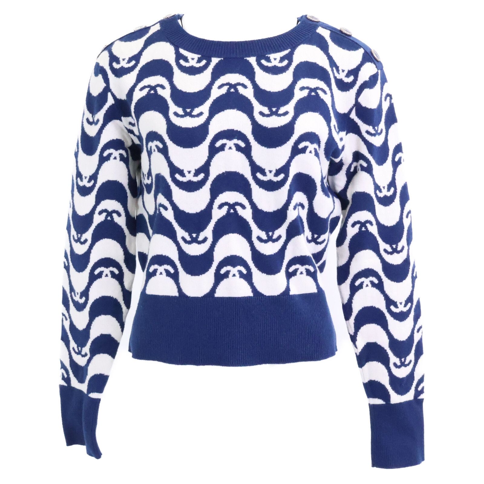 Chanel Chanel Chanel Cashmere Knit Sweater Textile Tops P70436K10043 DUTY FREE for USA Size ONE SIZE - 1 Thumbnail