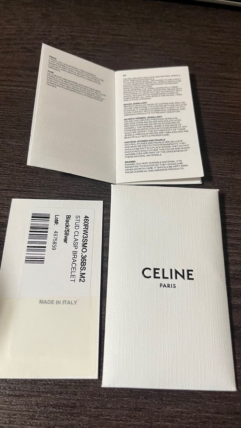 Celine CELINE Triomphe Stud Bracelet / Black Size ONE SIZE - 7 Thumbnail