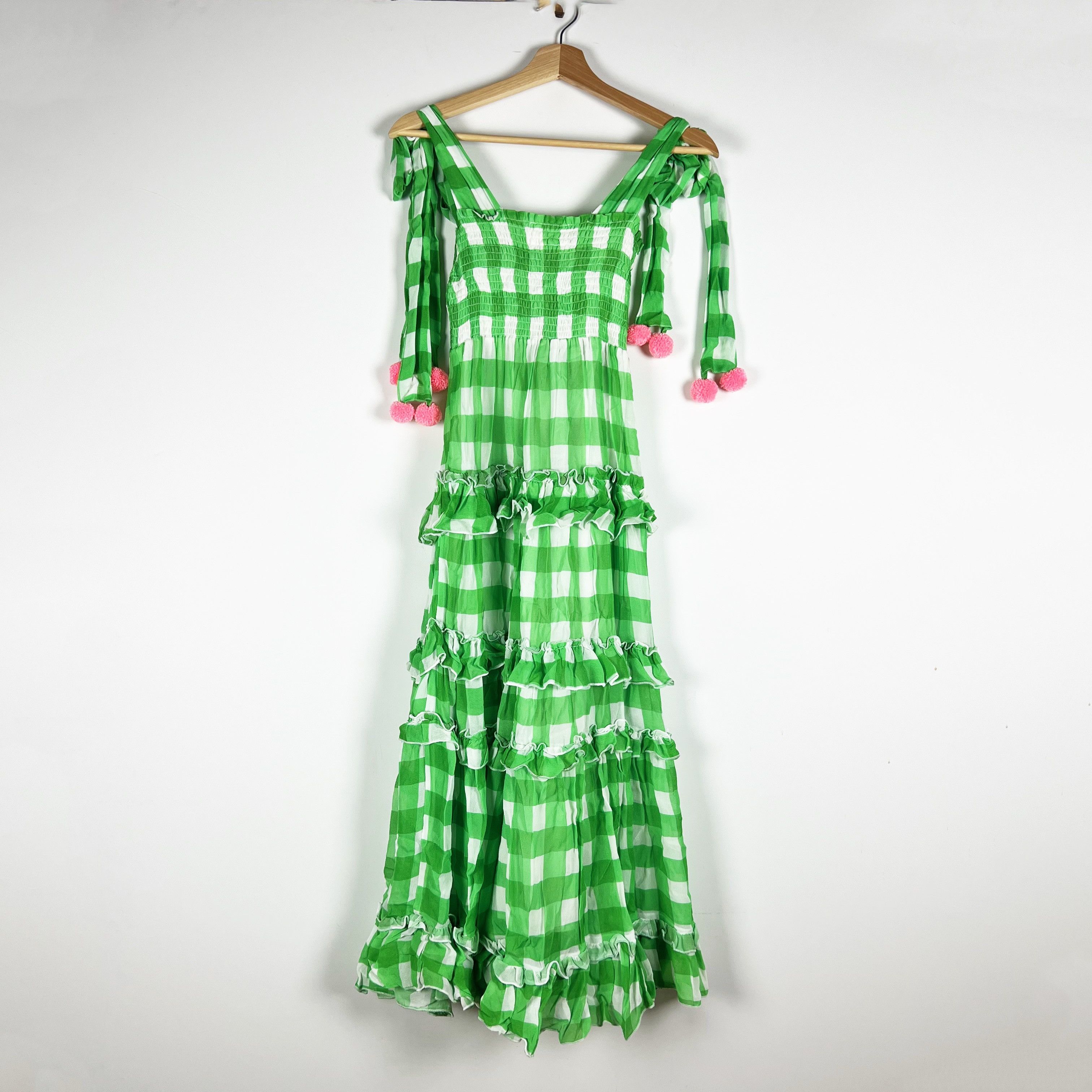 Other Sundress Berenice Chiffon Green White Size S / US 4 / IT 40 - 3 Thumbnail