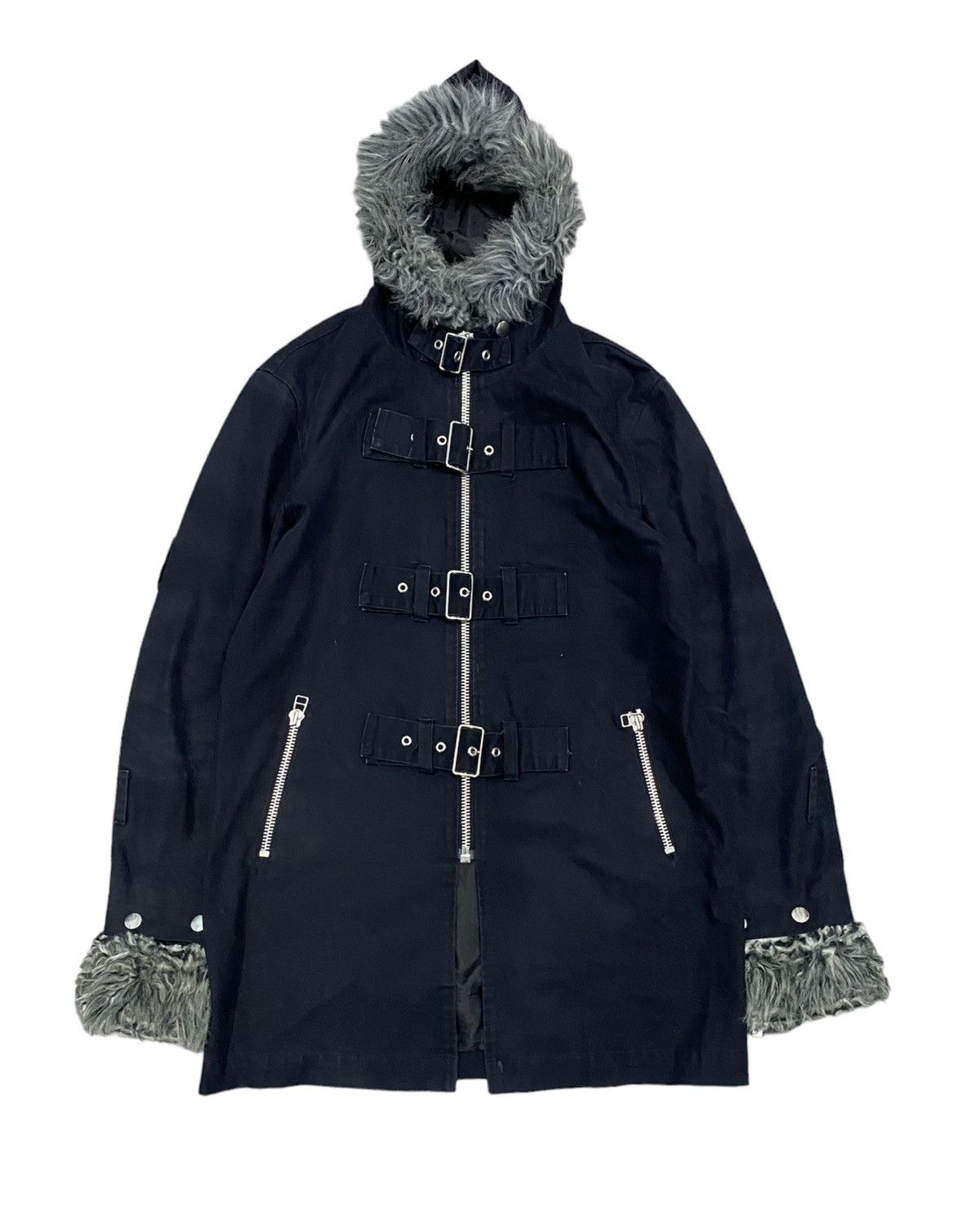 Japanese Brand 1990s Secret Agents Japan Cross Bondage fur Jacket YKK Size US L / EU 52-54 / 3 - 1 Thumbnail