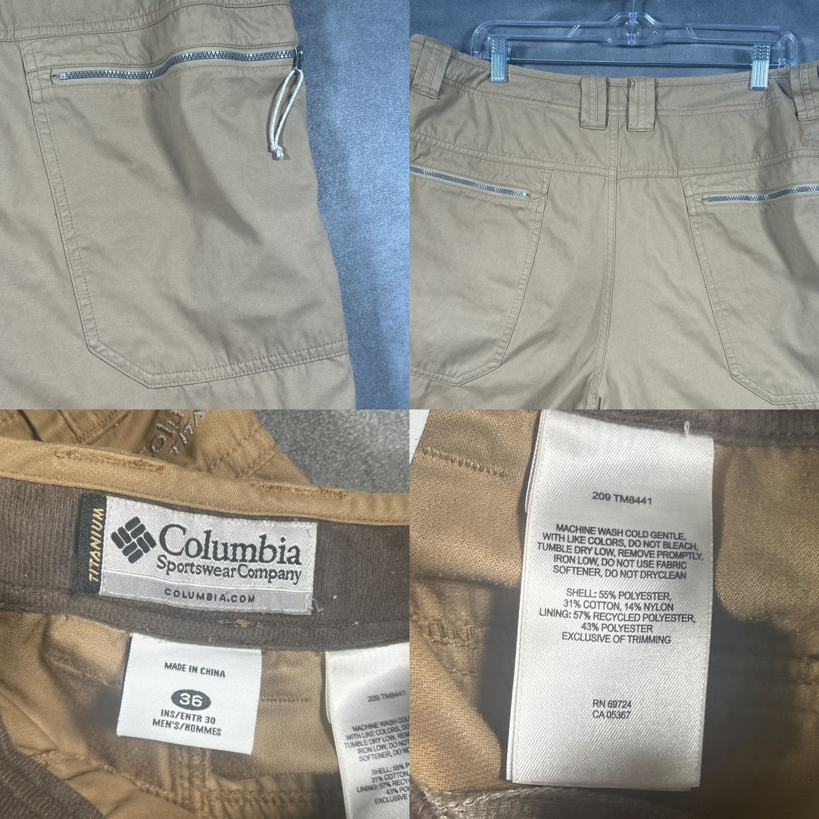 Vintage Columbia Pants Cargo 36 Regular Flat Front Cotton Polyester Brown Outdoor Hiking Omni Shield Size US 36 / EU 52 - 9 Thumbnail