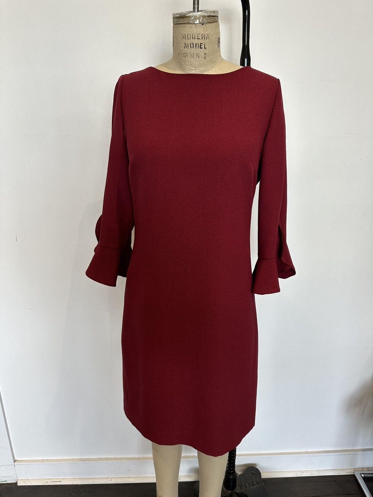 Karl Lagerfeld KARL LAGERFELD PARIS Wine Red Dress Size L / US 10 / IT 46 - 1 Thumbnail
