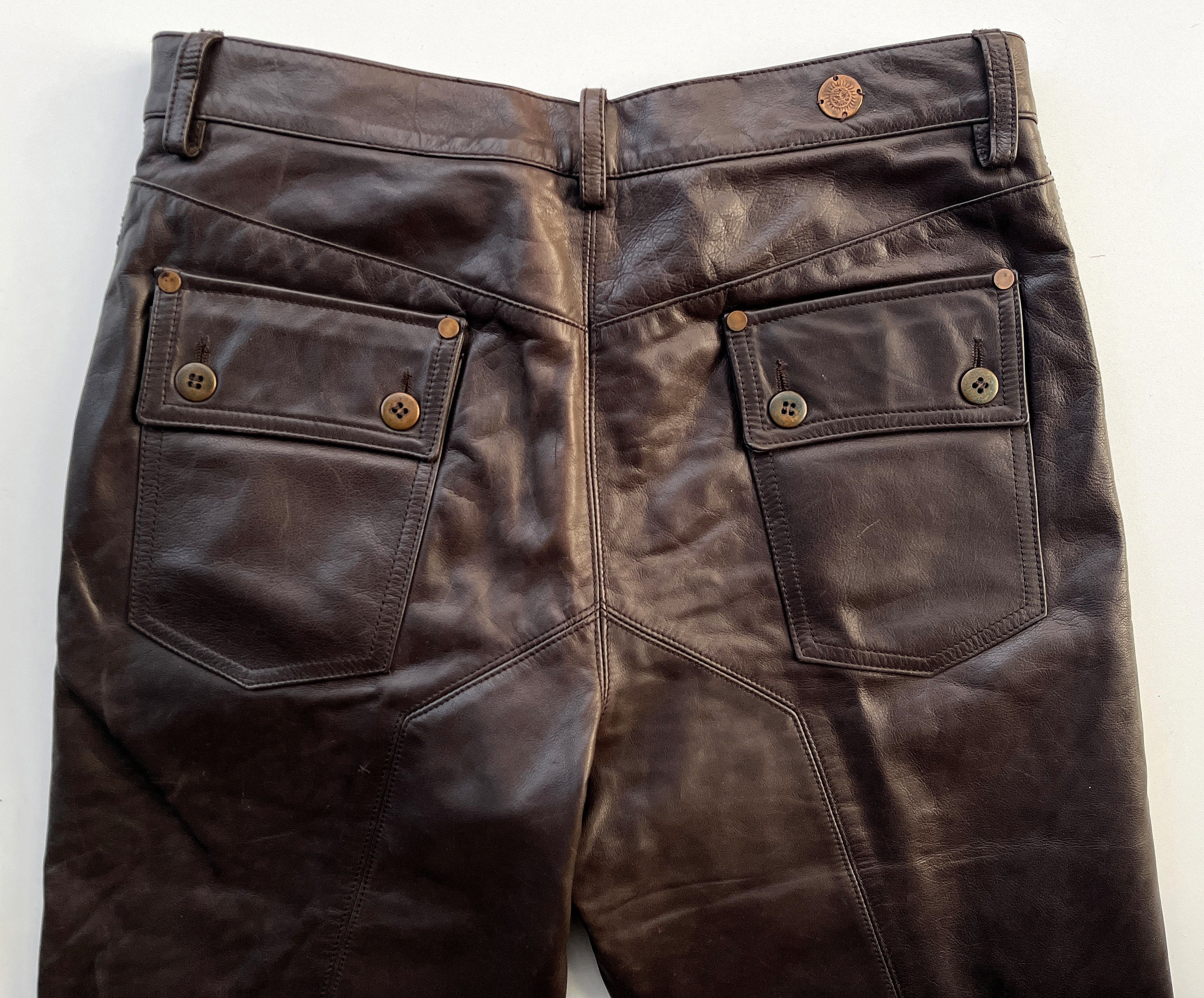 Leather Pants BLACK DIONISO sz. EU 48