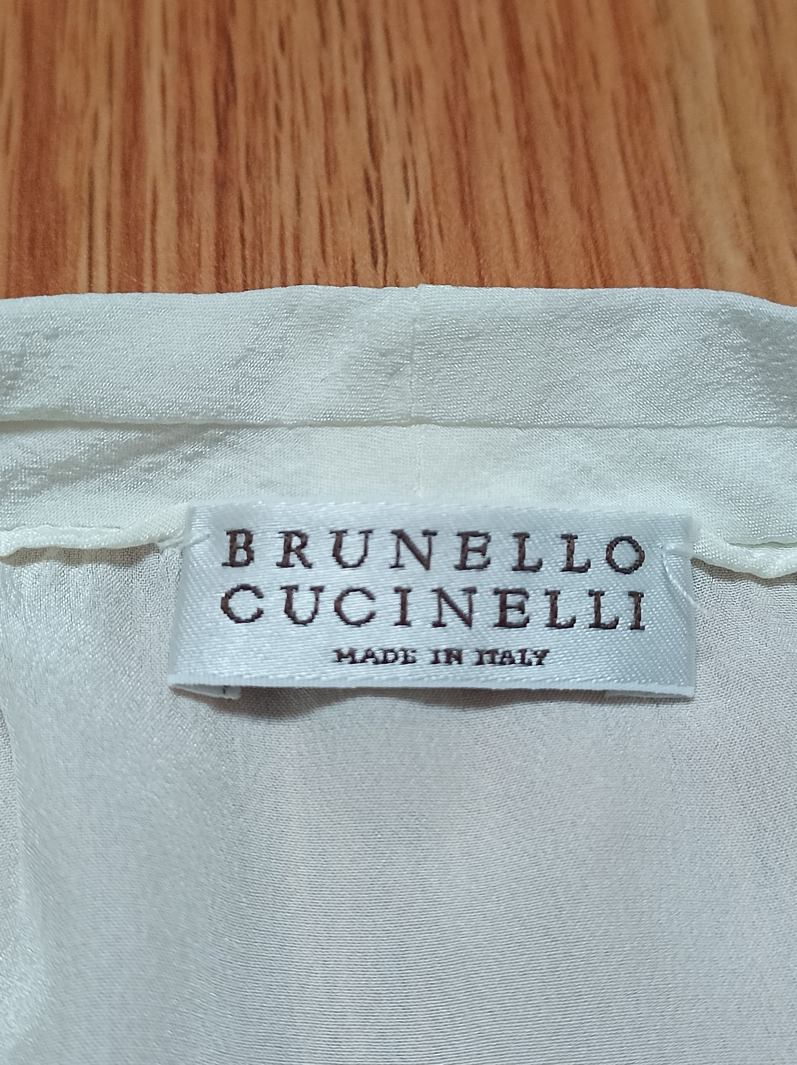 Brunello Cucinelli Brunello Cucinelli Silk White Shirt Blouse Size S Size S / US 4 / IT 40 - 9 Thumbnail