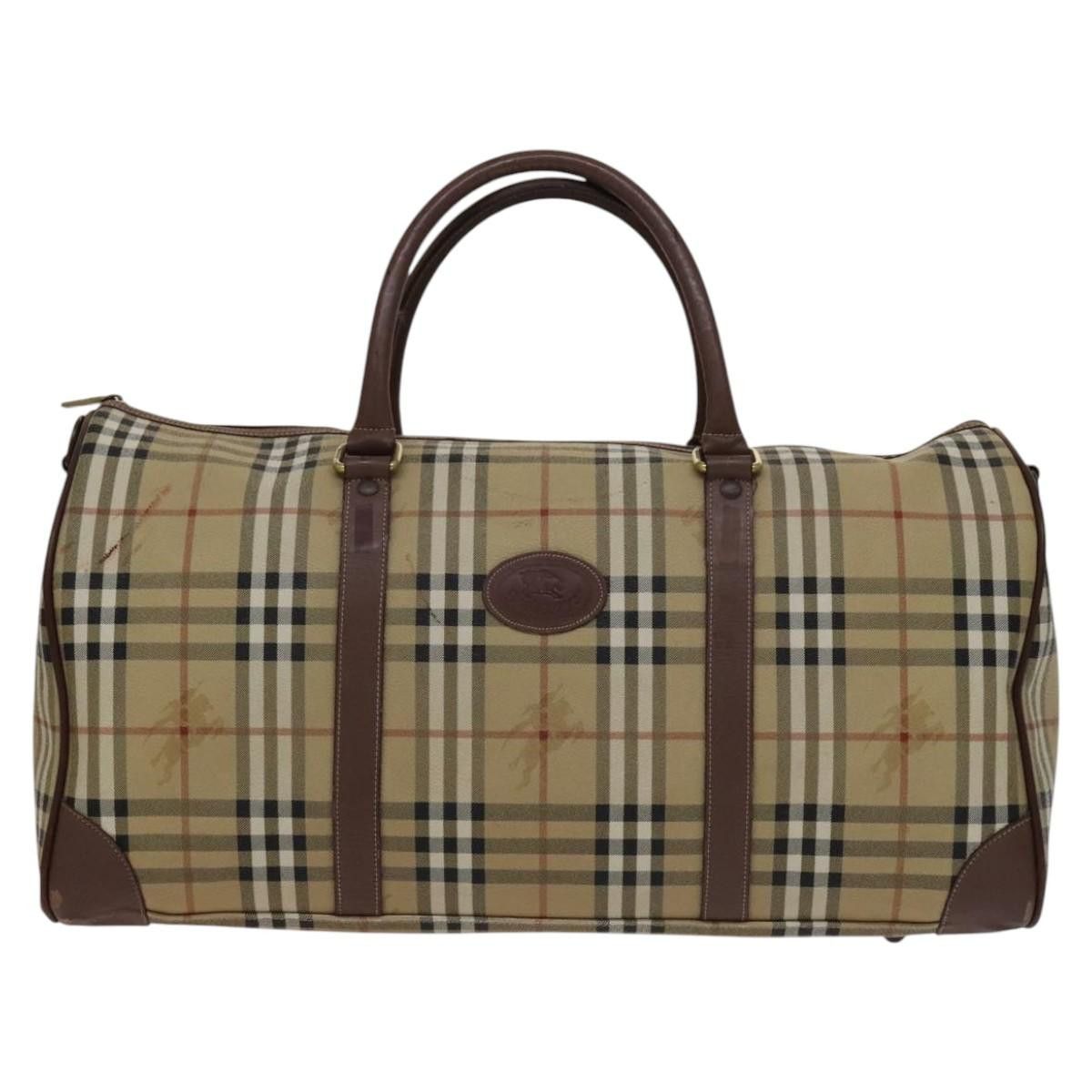 Burberry Burberry Nova Check Boston Bag Pvc Leather Beige Size ONE SIZE - 13 Thumbnail
