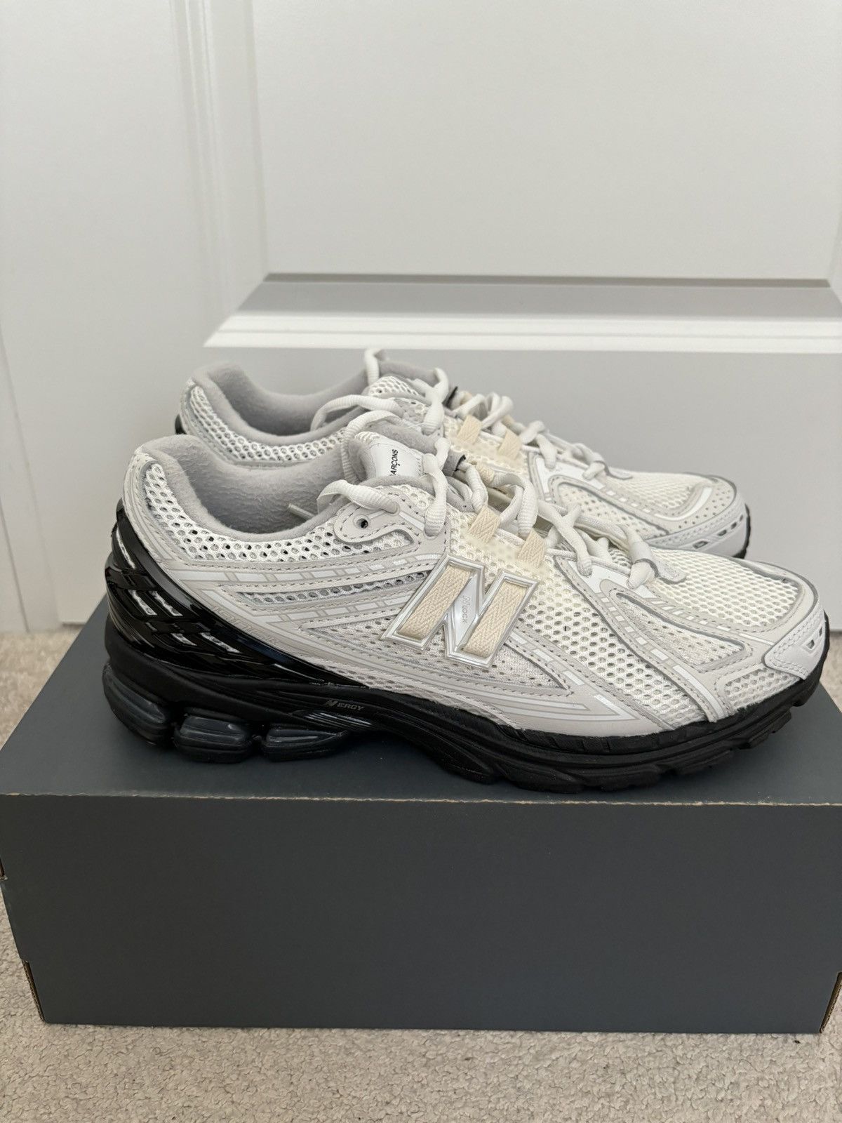 image of Comme Des Garcons x New Balance Cdg Homme X New Balance 1906R Shoes in White, Men's (Size 10)