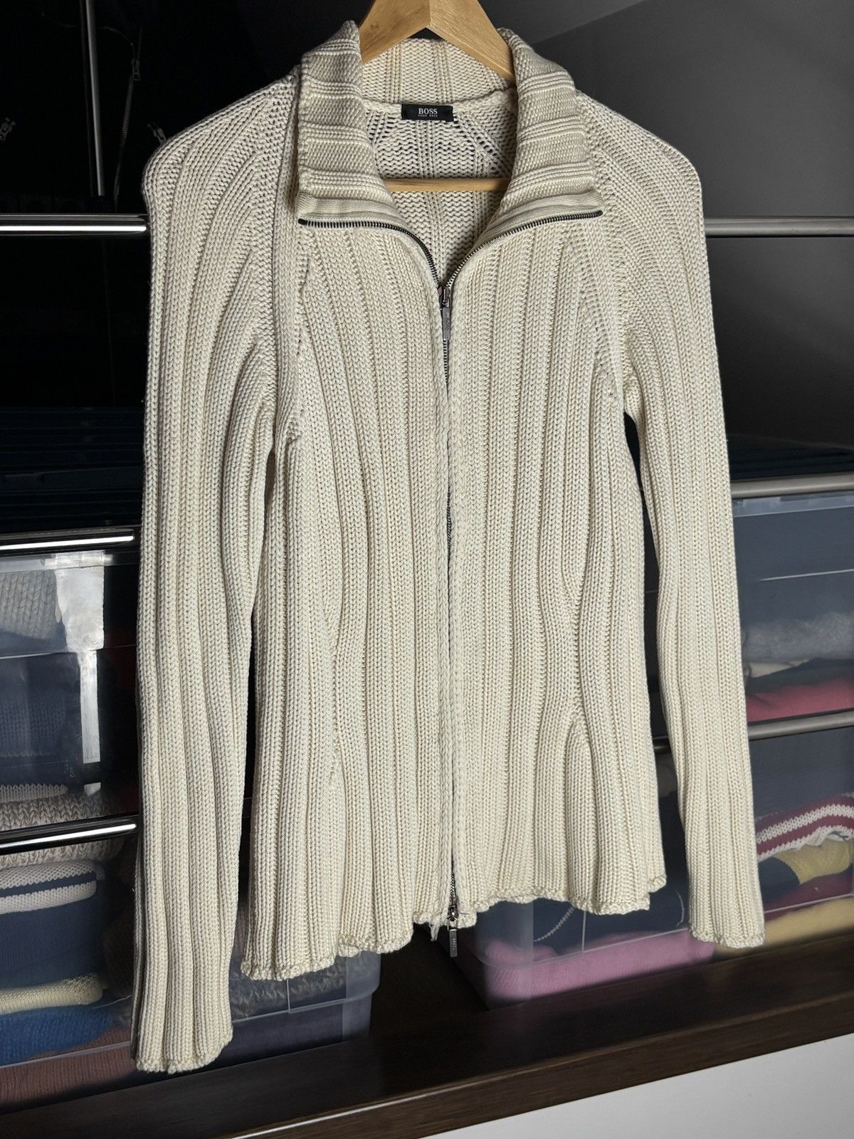 Hugo Boss Hugo Boss Vintage Knit Zip Up Sweater Size L / US 10 / IT 46 - 2 Thumbnail