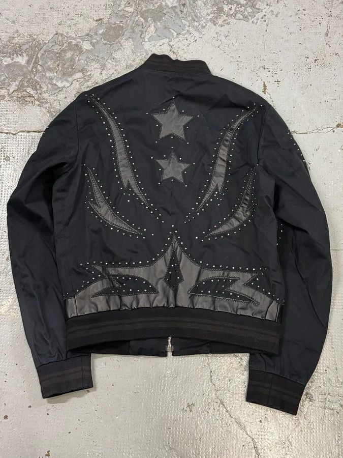 Just Cavalli 2010s Cavalli Black Studded Star Bomber Jacket Size US M / EU 48-50 / 2 - 4 Thumbnail