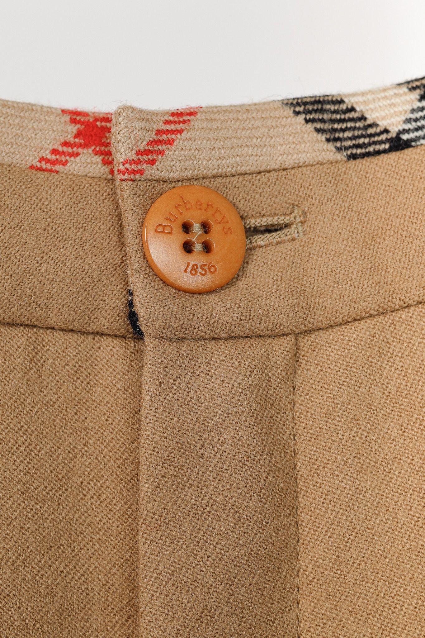 Burberry Burberry Tan Wool Check-Trim Trousers Size US 32 / EU 48 - 8 Thumbnail