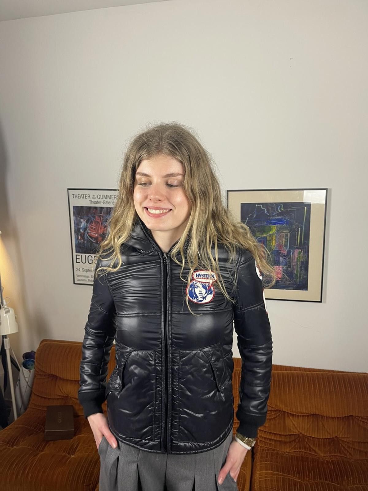 Hysteric Glamour Hysteric Glamour - Black Puffer Jacket with Patches Size S / US 4 / IT 40 - 1 Thumbnail