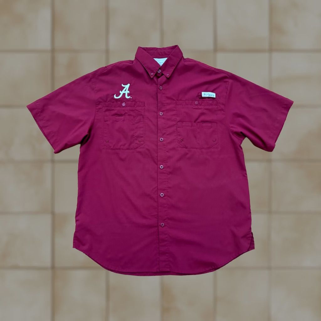Vintage Columbia Shirt Mens M PFG Alabama Crimson Tide Vented Polo Short Sleeve Size US M / EU 48-50 / 2 - 1 Thumbnail