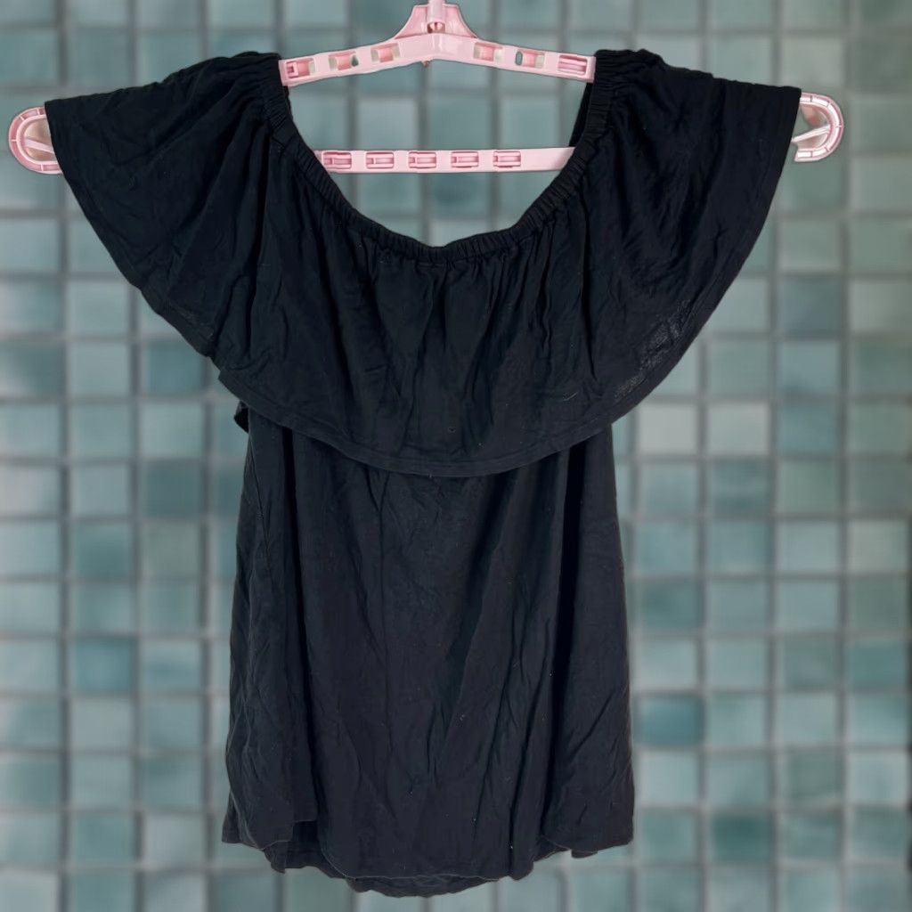 Vintage **Black Womens XL Boat Neck Pullover Blouse Top** User: Black Womens XL Boat Neck Pullover Blouse Top Size XL Size XL / US 12-14 / IT 48-50 - 1 Thumbnail
