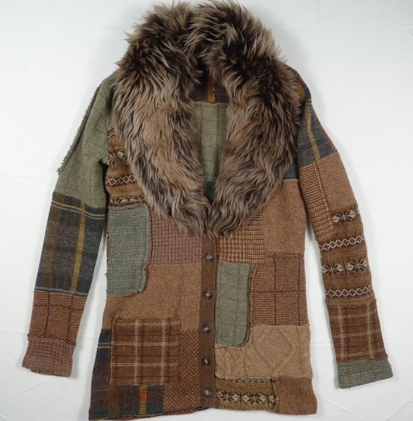 Polo Ralph Lauren Ralph Lauren Blue Label Cardigan Sweater Patchwork Tweed M Size M / US 6-8 / IT 42-44 - 1 Thumbnail