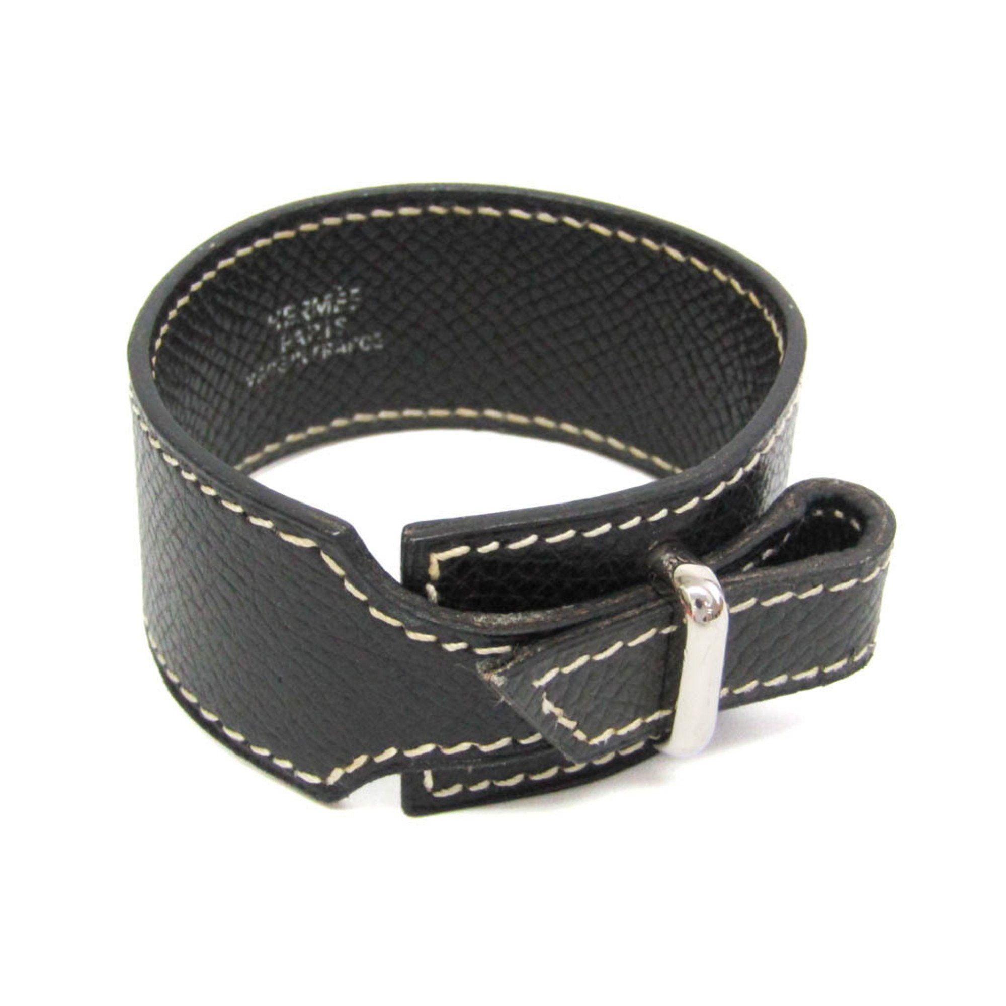 Hermes Hermes Nabab Leather Bangle Black Size ONE SIZE - 1 Thumbnail