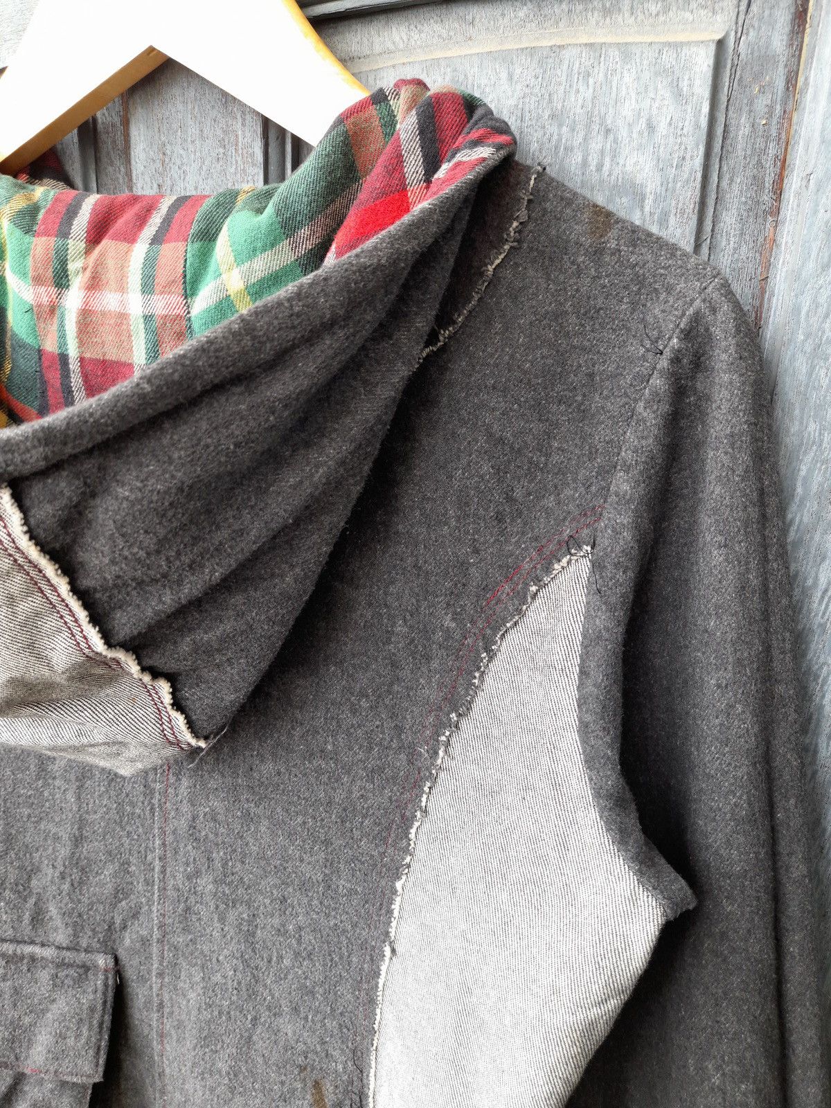 Vintage Vintage Patchwork Utility Hoodie with Lace & Flannel Details Size L / US 10 / IT 46 - 12 Thumbnail