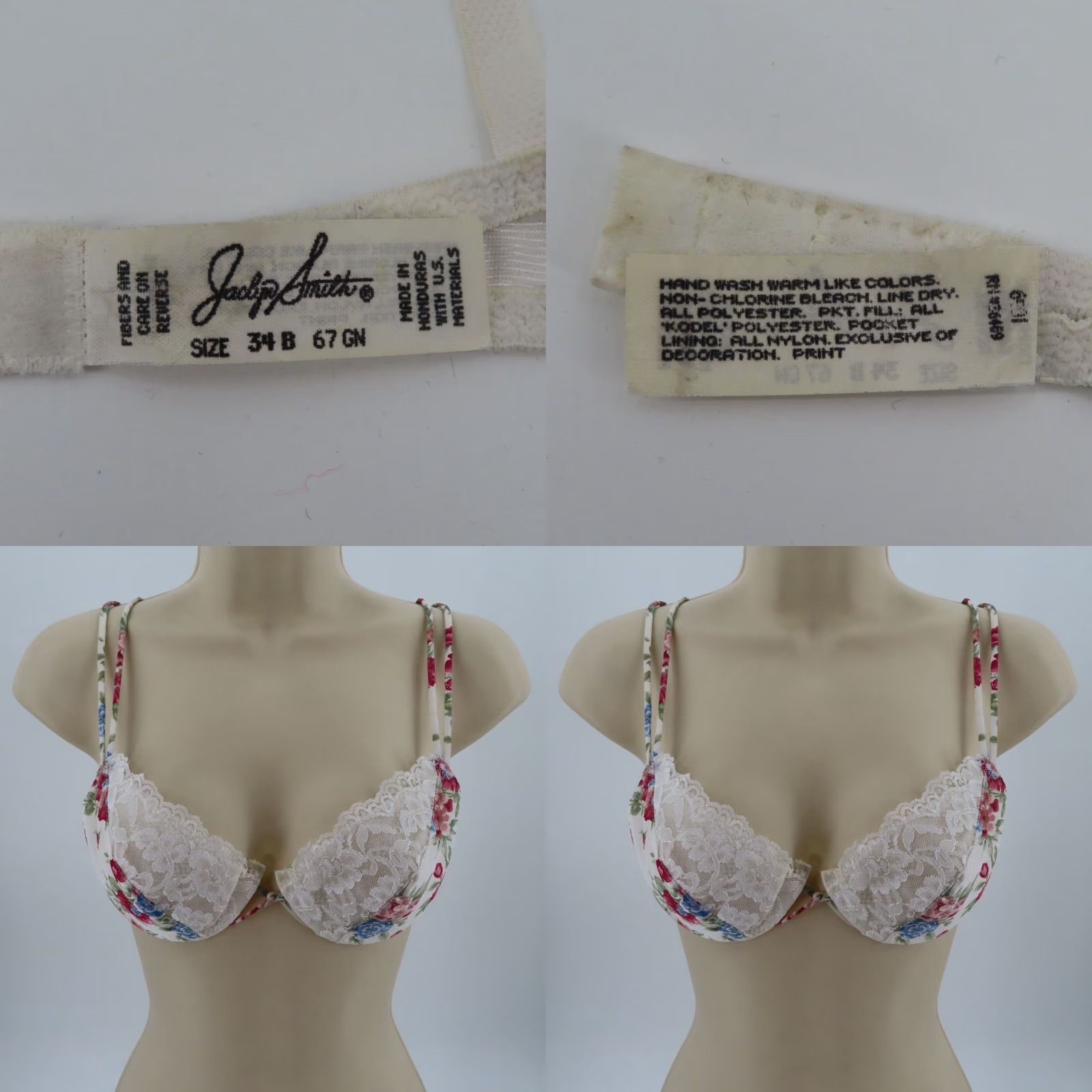 Vintage VINTAGE Jaclyn Smith Bra Underwire Padded Floral Print 34B Women Shirt Style Ladies Menus Size ONE SIZE - 9 Thumbnail