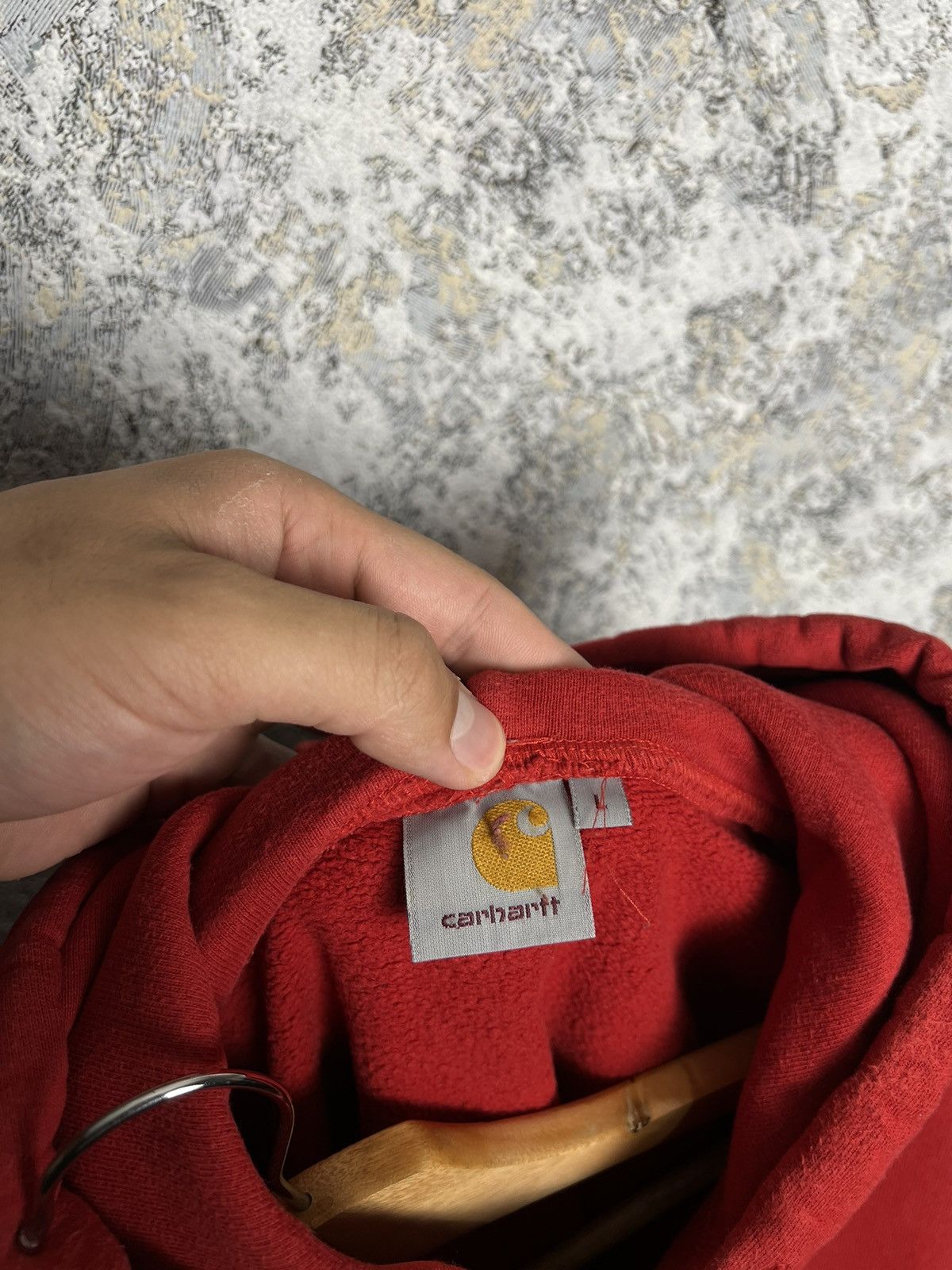 Carhartt × Vintage Vintage Carhartt Embroided Big Logo Spellout Hoodie Size L Size US L / EU 52-54 / 3 - 3 Thumbnail