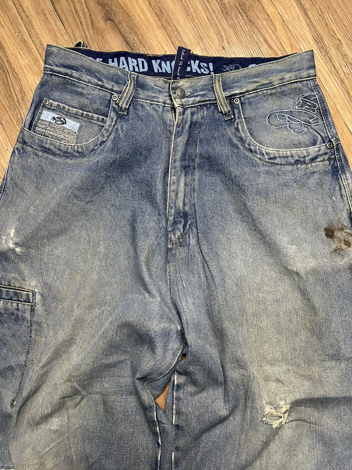 School of Hard Knocks Vintage Baggy DJ Graphic Jeans Y2K(43)