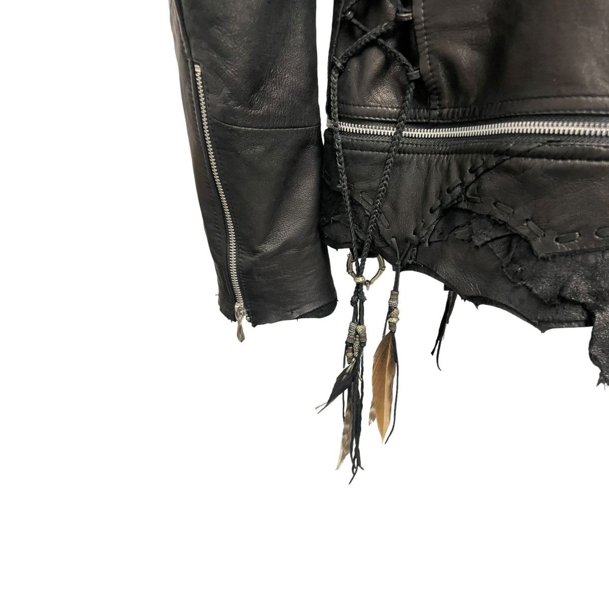 14th Addiction Foxy Mods Canvas コーティング 14th addiction fox fur crosszip leather jacket