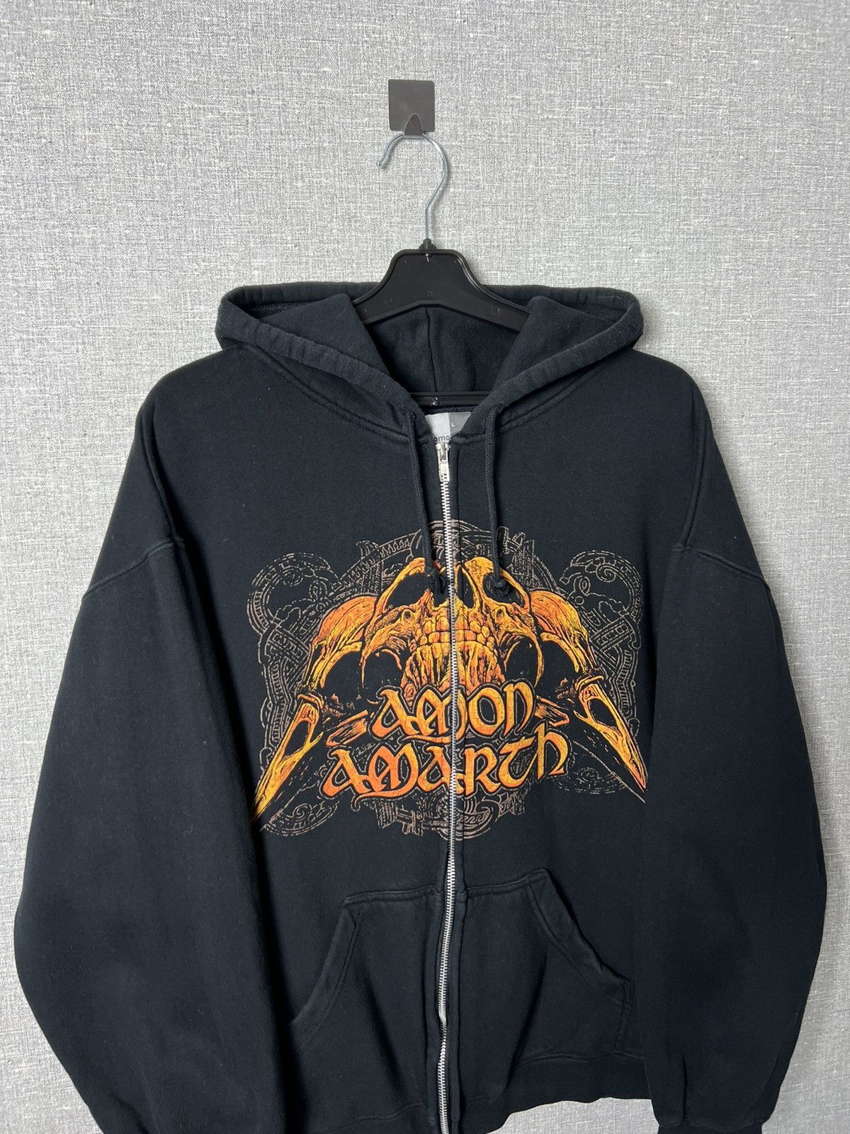 Band Tees × Vintage Rare Vintage Amon Amarth Zip Up Boxy HoodieBig Logo FF Size US L / EU 52-54 / 3 - 2 Thumbnail