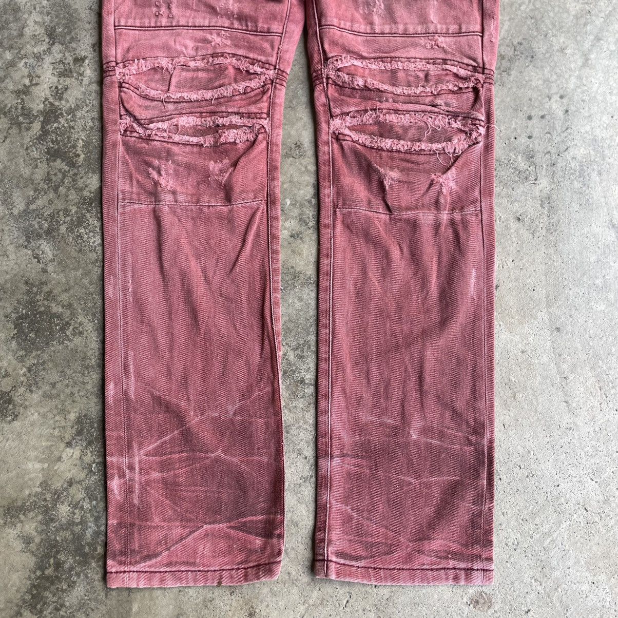 semanticdesign 🔥🇯🇵Semantic Design Emo Rock Gothic Bikers Maroon Denim Jeans Size US 33 - 3 Thumbnail