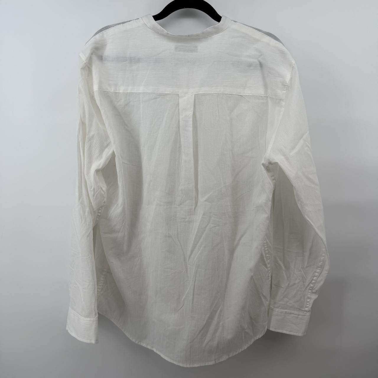 Zara NWT ZARA Men White Linen Blend Band Collar Shirt XL Size US XL / EU 56 / 4 - 4 Thumbnail