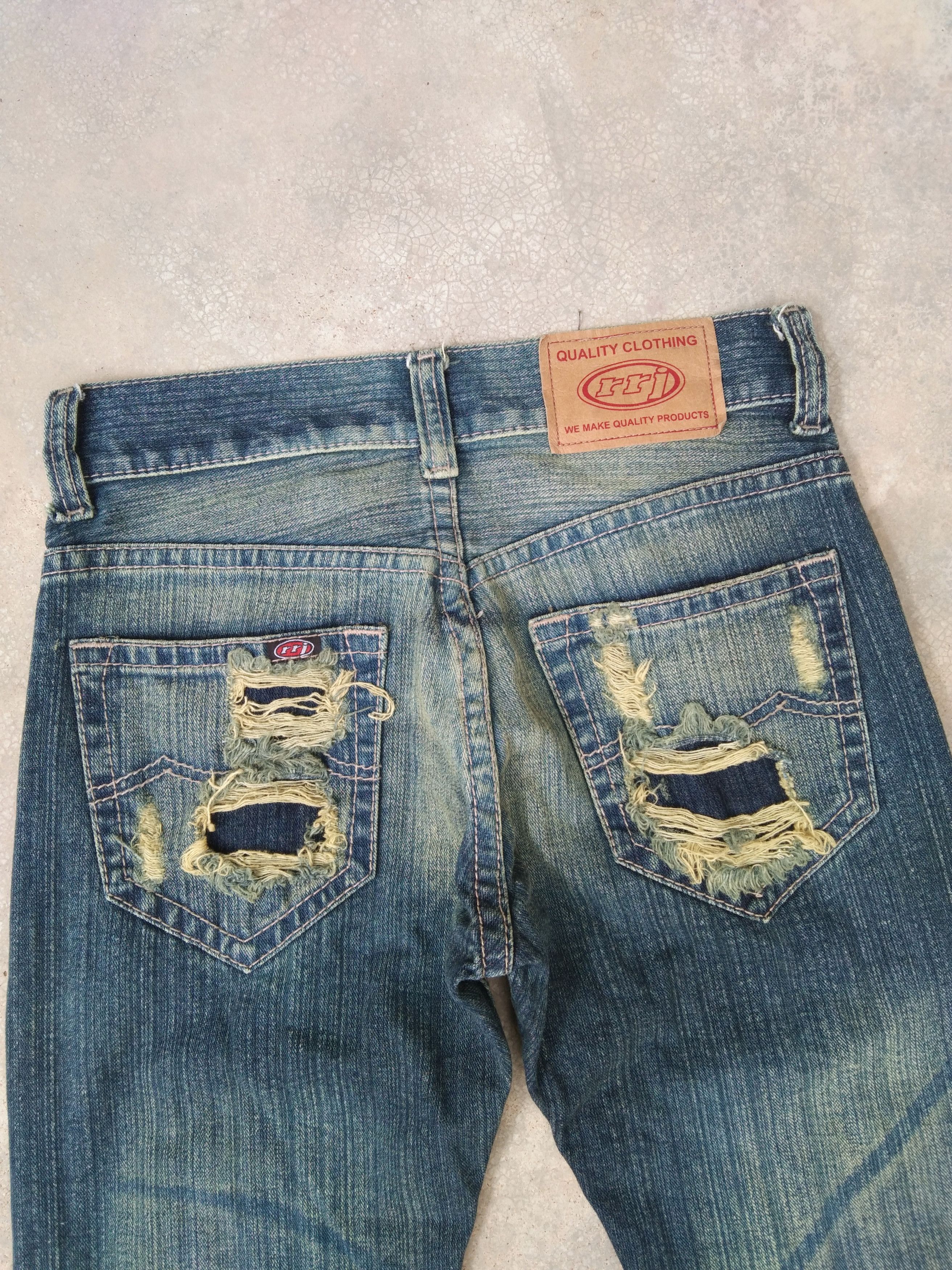 Japanese Brand Vintage Rough Rider Distressed Jeans 29x31 Size US 29 - 3 Thumbnail