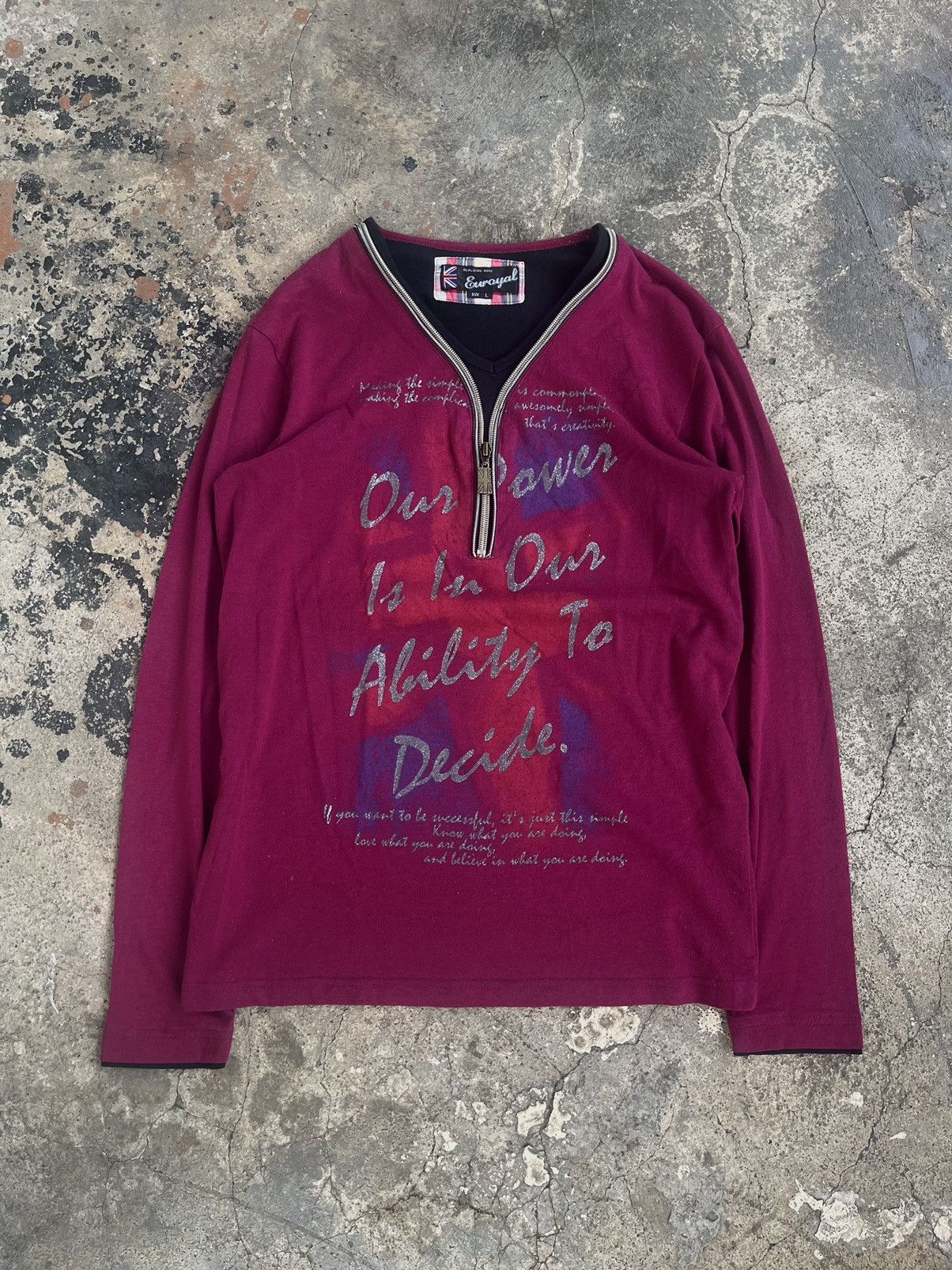 JAPANESE EUROYAL POEM ZIPPER UP LONGSLEEVE PUNK GOTHIC STYLE