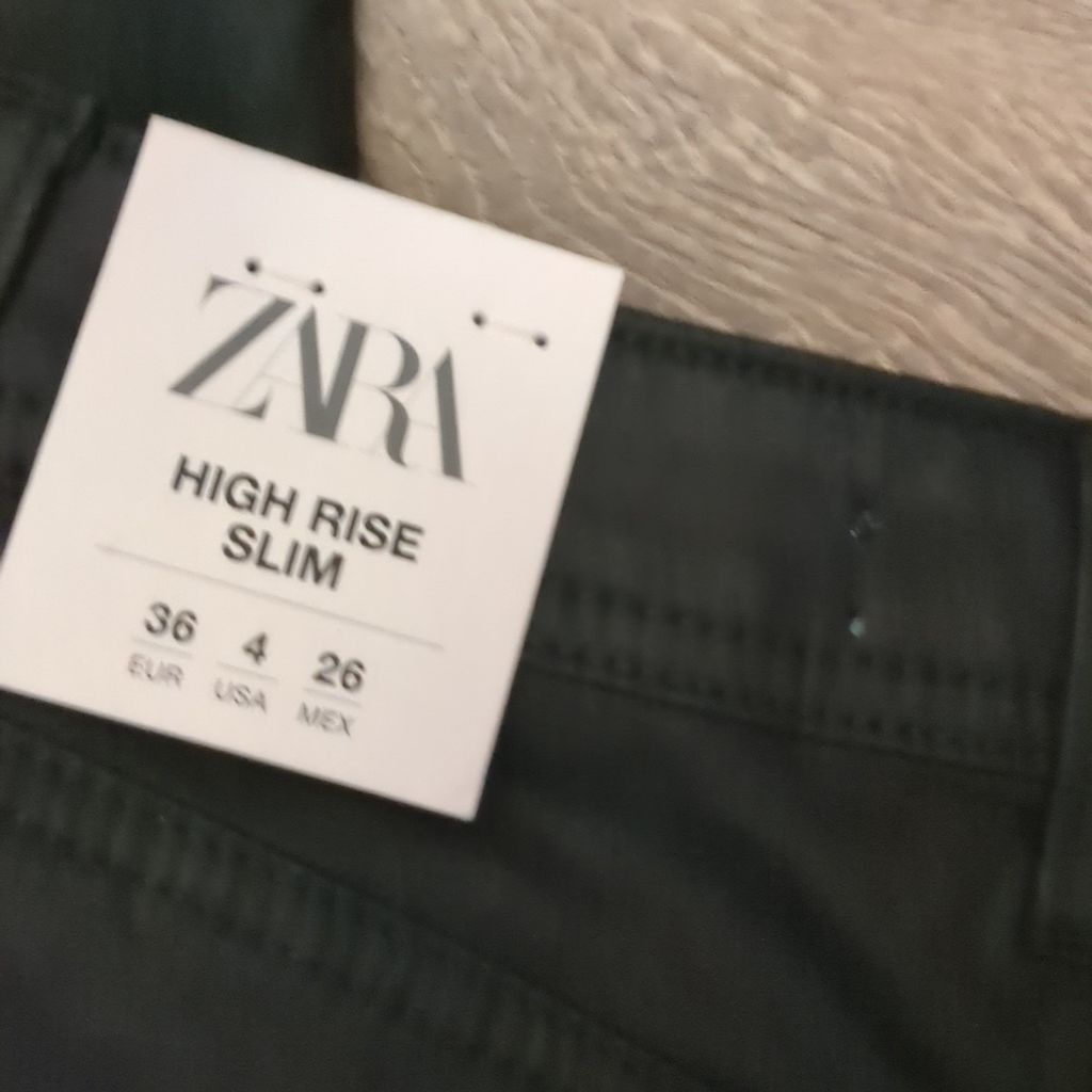 Zara Zara high rise coated black jeans size 4 Size 27" / US 4 / IT 40 - 6 Thumbnail