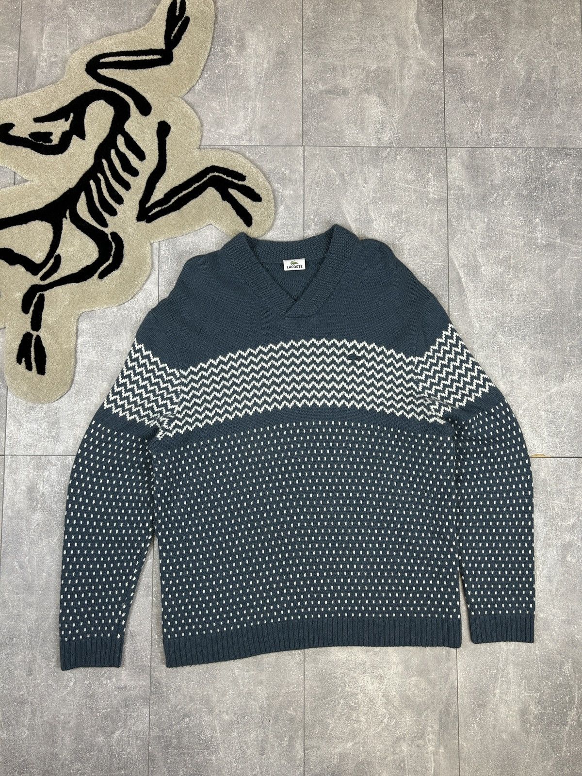 Lacoste Mens Vintage Lacoste sweater size XL Knitwear y2k rare 90s Size US XL / EU 56 / 4 - 1 Thumbnail