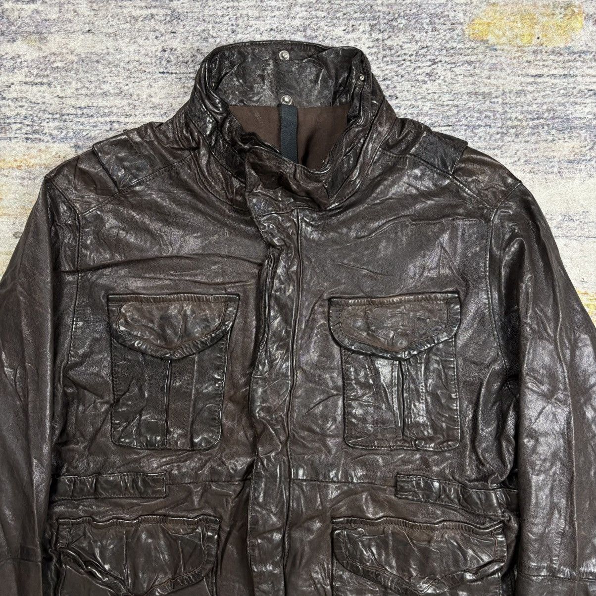 Isamu Katayama Backlash Designworks wrinkled leather jacket double zipper Size US M / EU 48-50 / 2 - 4 Thumbnail