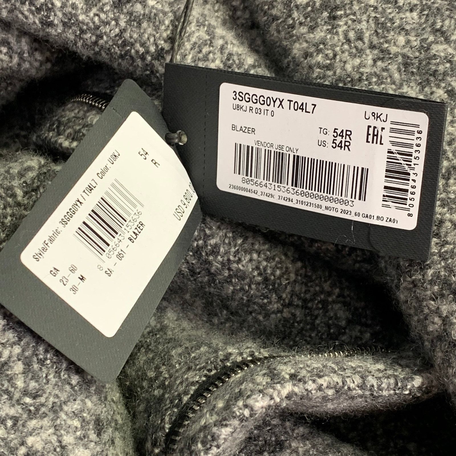 Giorgio Armani Size 44 Grey Charcoal Tweed Cashmere Silk Jacket Size US XL / EU 56 / 4 - 9 Thumbnail