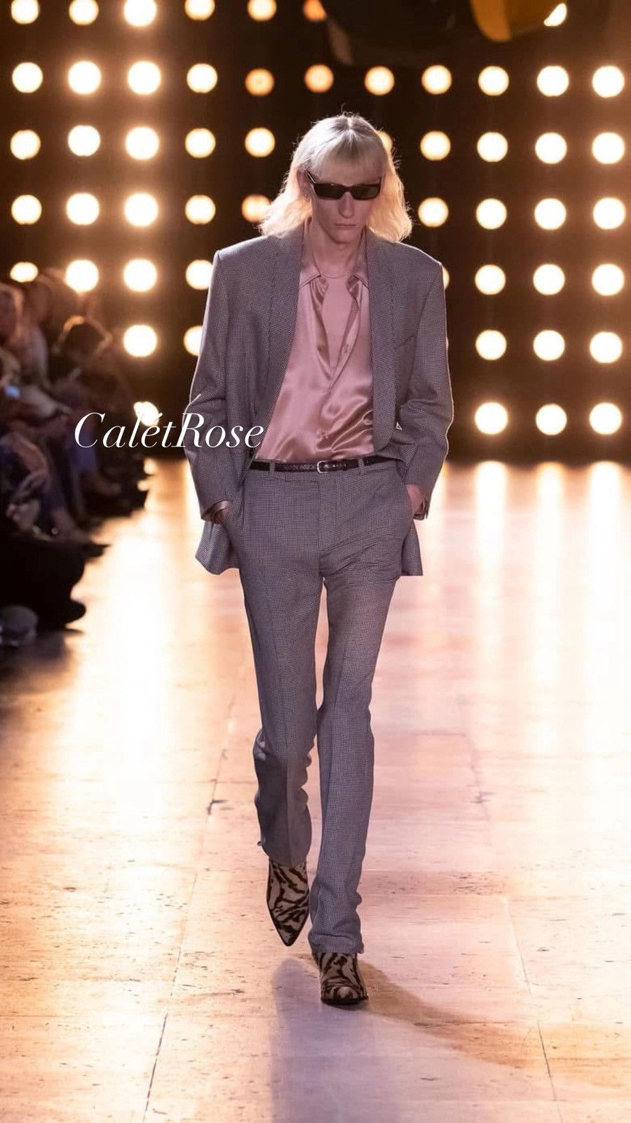 Celine SS23 Celine Houndstooth cashmere Flared Pants Hedi Slimane Size 40L - 1 Thumbnail