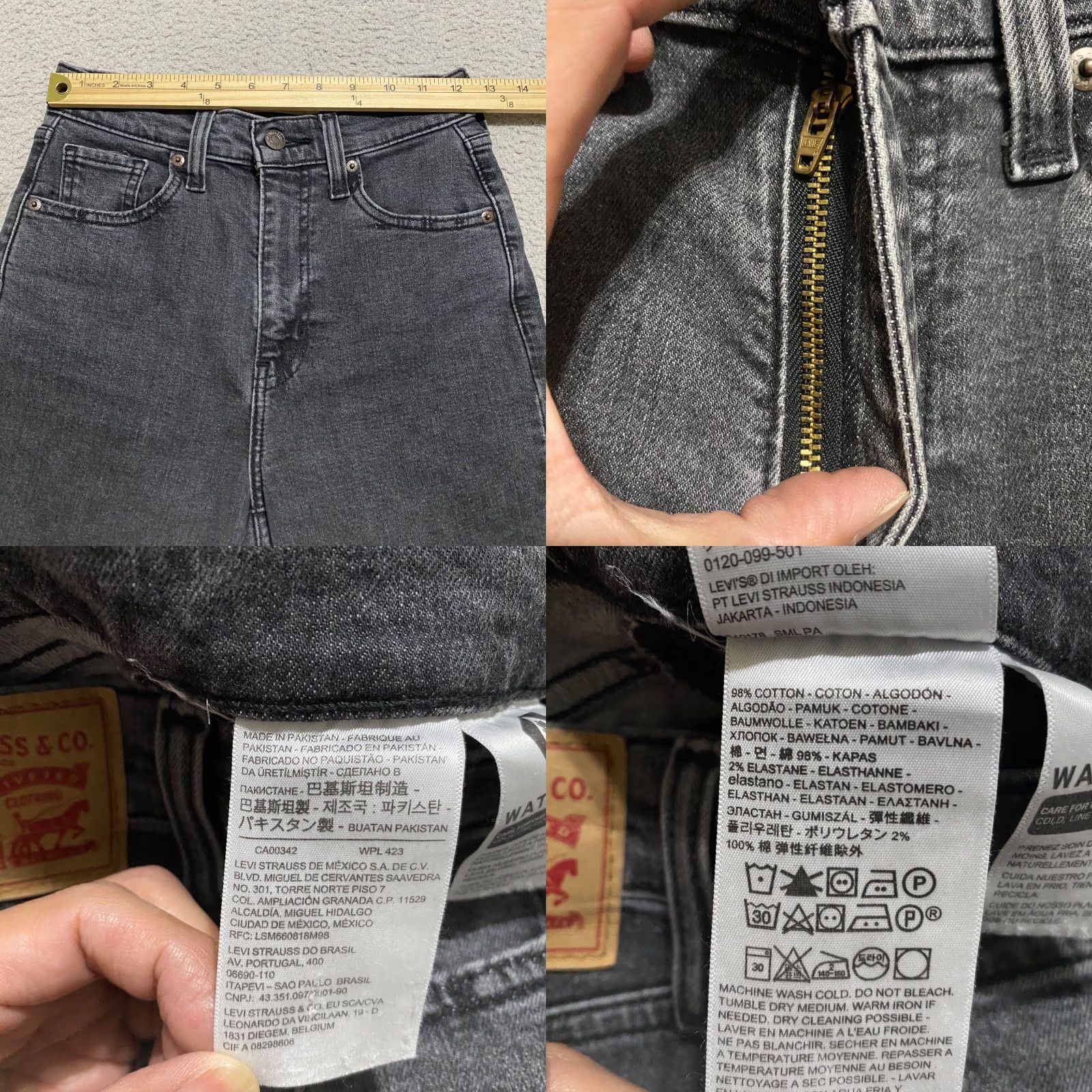 Levi's Levi's Jeans Womens Gray Denim Medium Wash High Rise Tapered 25 Regular 5-Pocket Design Womens Size 42" / US 20 - 8 Thumbnail