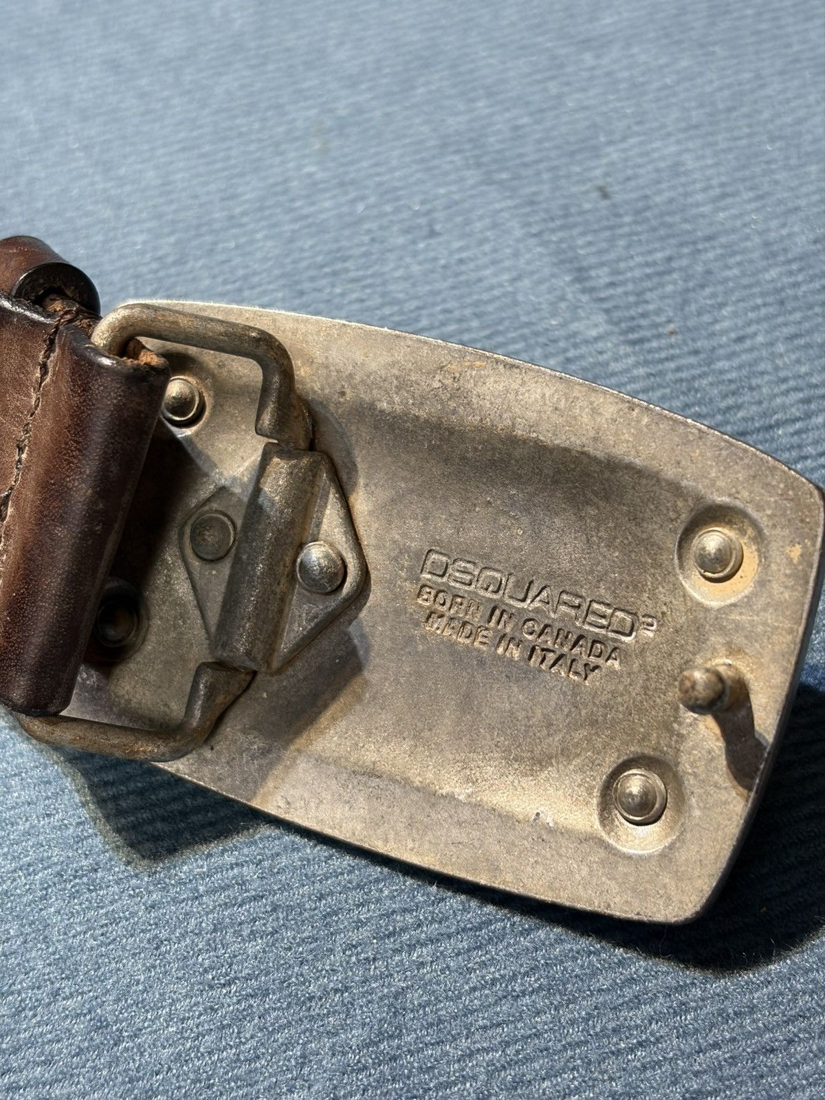 Dsquared2 Dsquared Eagle Dean Dan 1964 Full Grained Leather Belt Size ONE SIZE - 5 Thumbnail