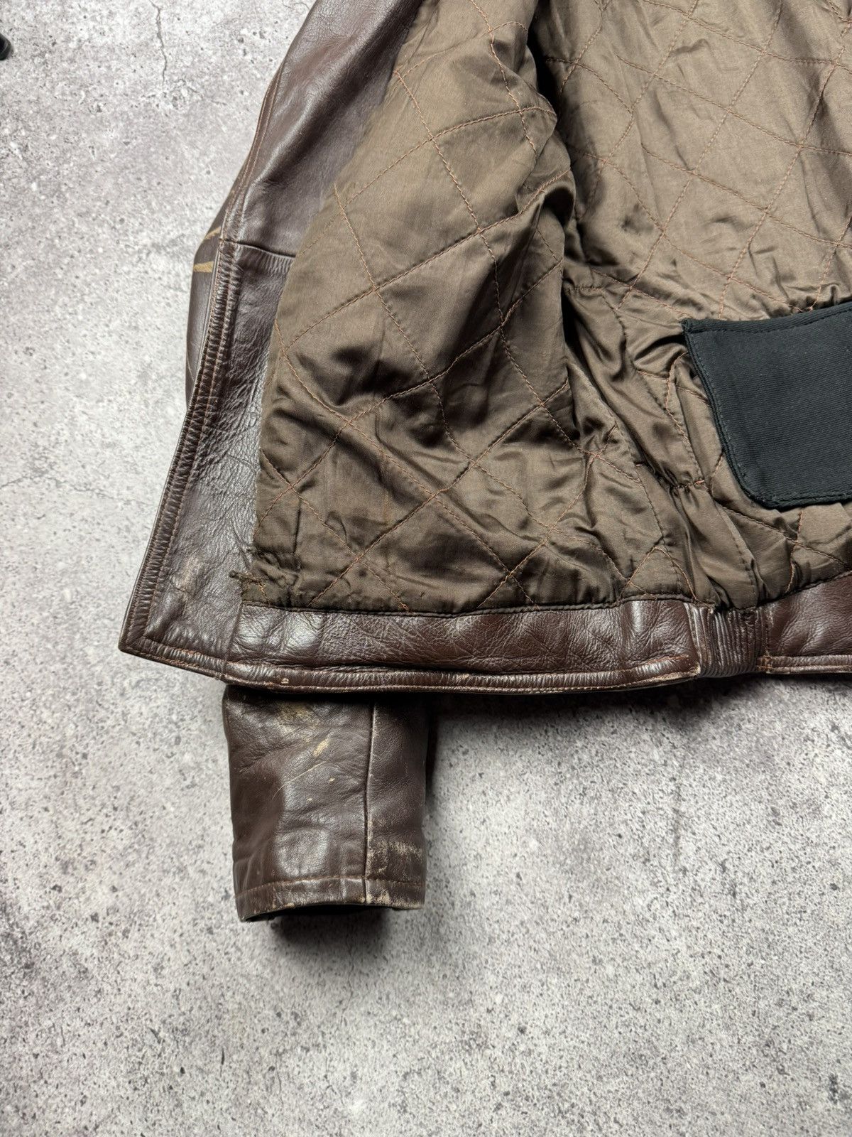 Vintage VINTAGE 80S BROWN BIKER RAMONES FADED RACING LEATHER JACKET Size US L / EU 52-54 / 3 - 25 Thumbnail