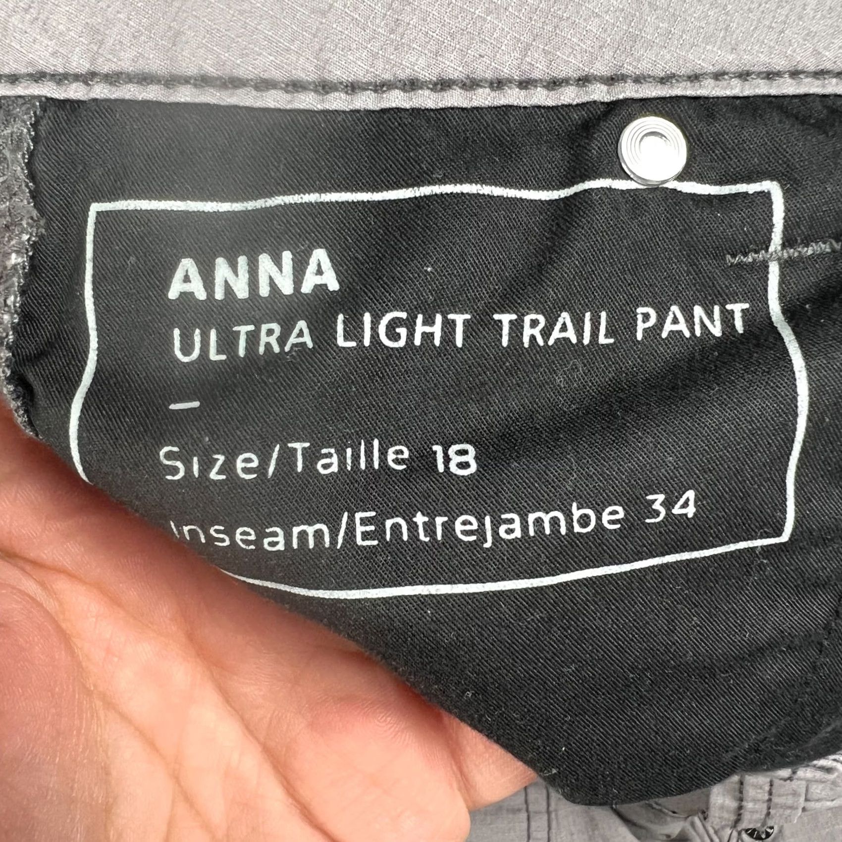 Vintage Dovetail Anna Ultra Light Trail Pants Stretch Womens 18 Grey Hiking Outdoors Size 40" / US 18 - 3 Thumbnail