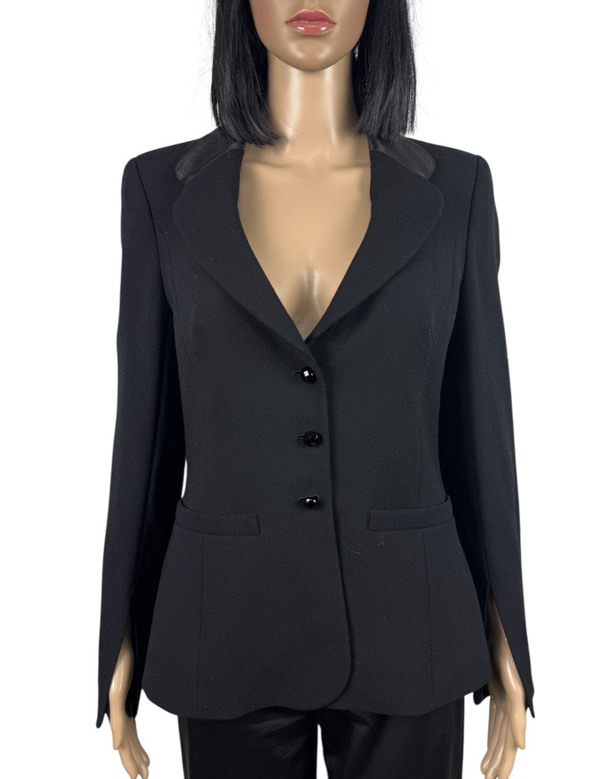 Escada Escada Lana Wool Blazer Silk Collar Satin size DE38 IT44 Size M / US 6-8 / IT 42-44 - 2 Thumbnail