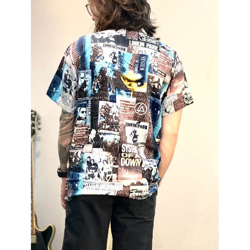 Band Tees Custom Print Rare cross over band full print rayon Size US M / EU 48-50 / 2 - 3 Thumbnail