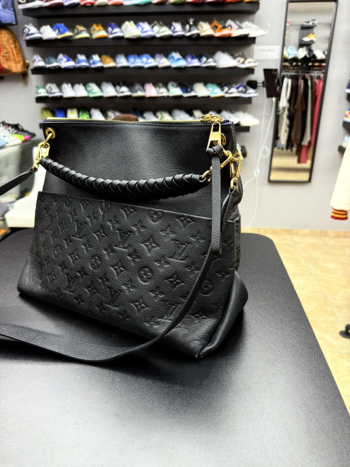 Louis Vuitton Louis Vuitton Maida Hobo Bag BLK Monogram Empreinte Leather Size ONE SIZE - 8 Thumbnail