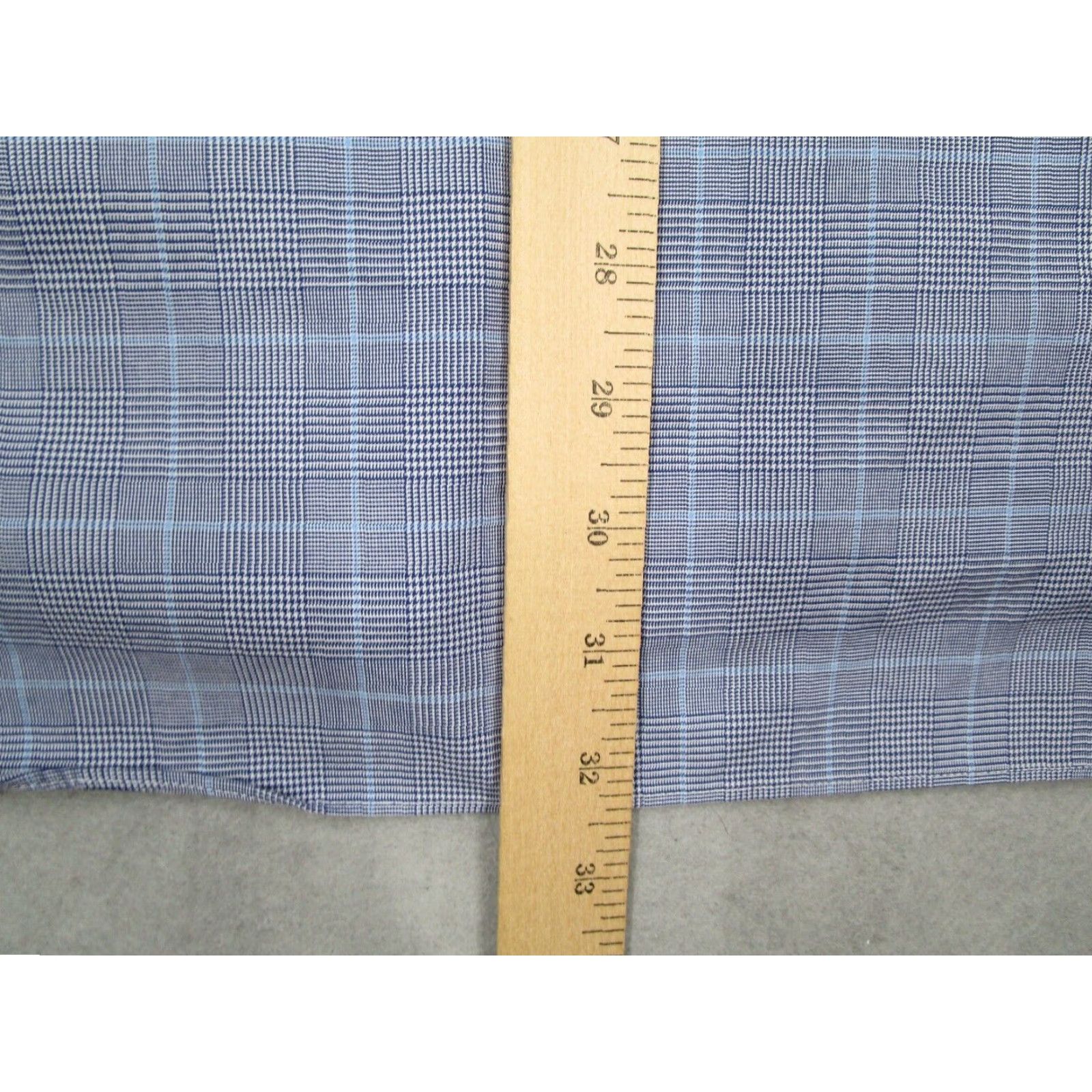 David Donahue David Donahue Mens Blue Houndstooth Dress Shirt 16.5 34 Long Sleeve Button Up Cotton Size 34R - 7 Thumbnail