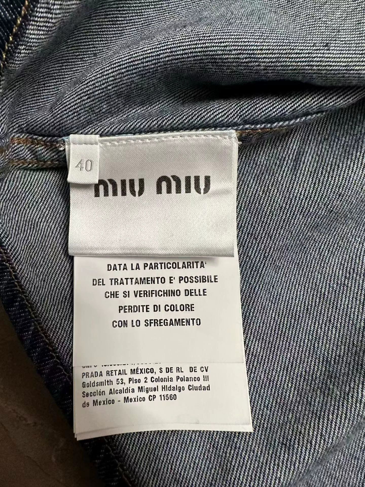 Miu Miu MIU MIU New Embroidered Logo Denim Short Sleeve 40 Size M / US 6-8 / IT 42-44 - 3 Thumbnail