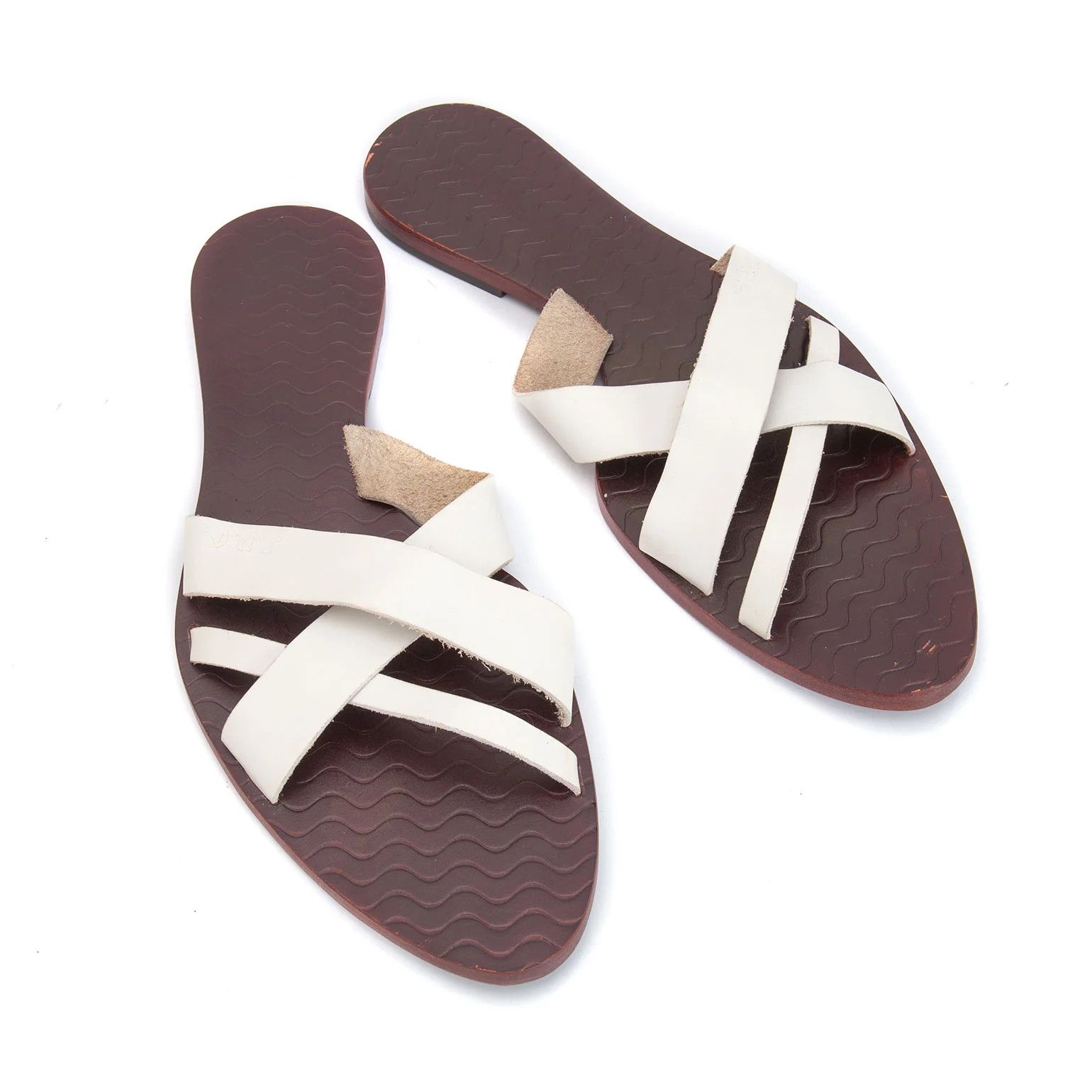 Jean Paul Gaultier Leather Cross Strap Sandals in Black and White Size 25 Size US 7 / EU 40 - 1 Thumbnail
