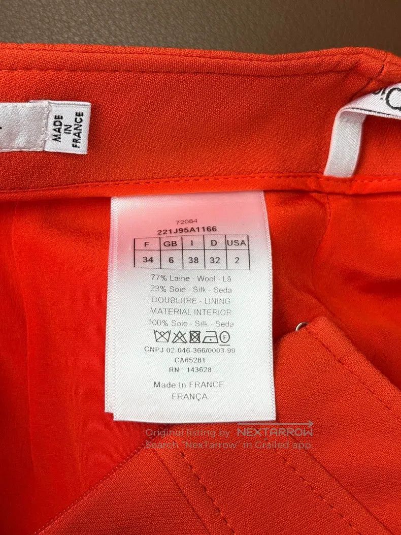 Dior Dior Orange-red silk wool short skirt Size 42" / US 20 - 6 Thumbnail